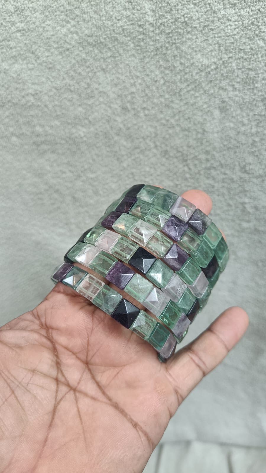 Fluorite Pyramid-Cut Bracelet