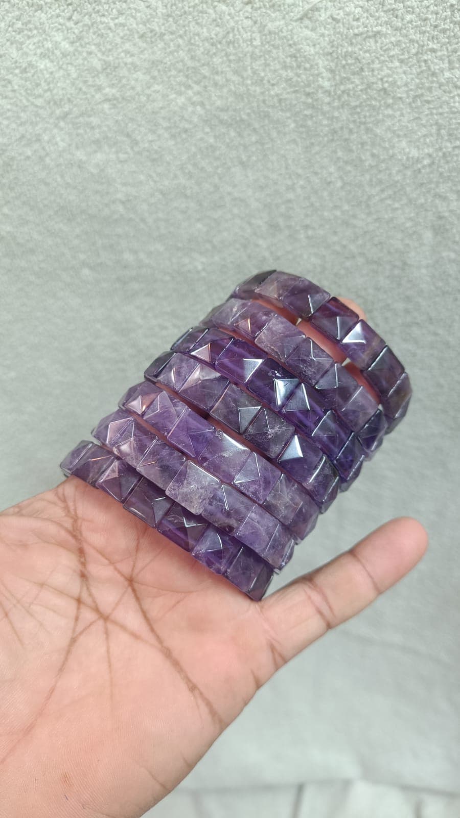 Amethyst Pyramid-Cut Bracelet