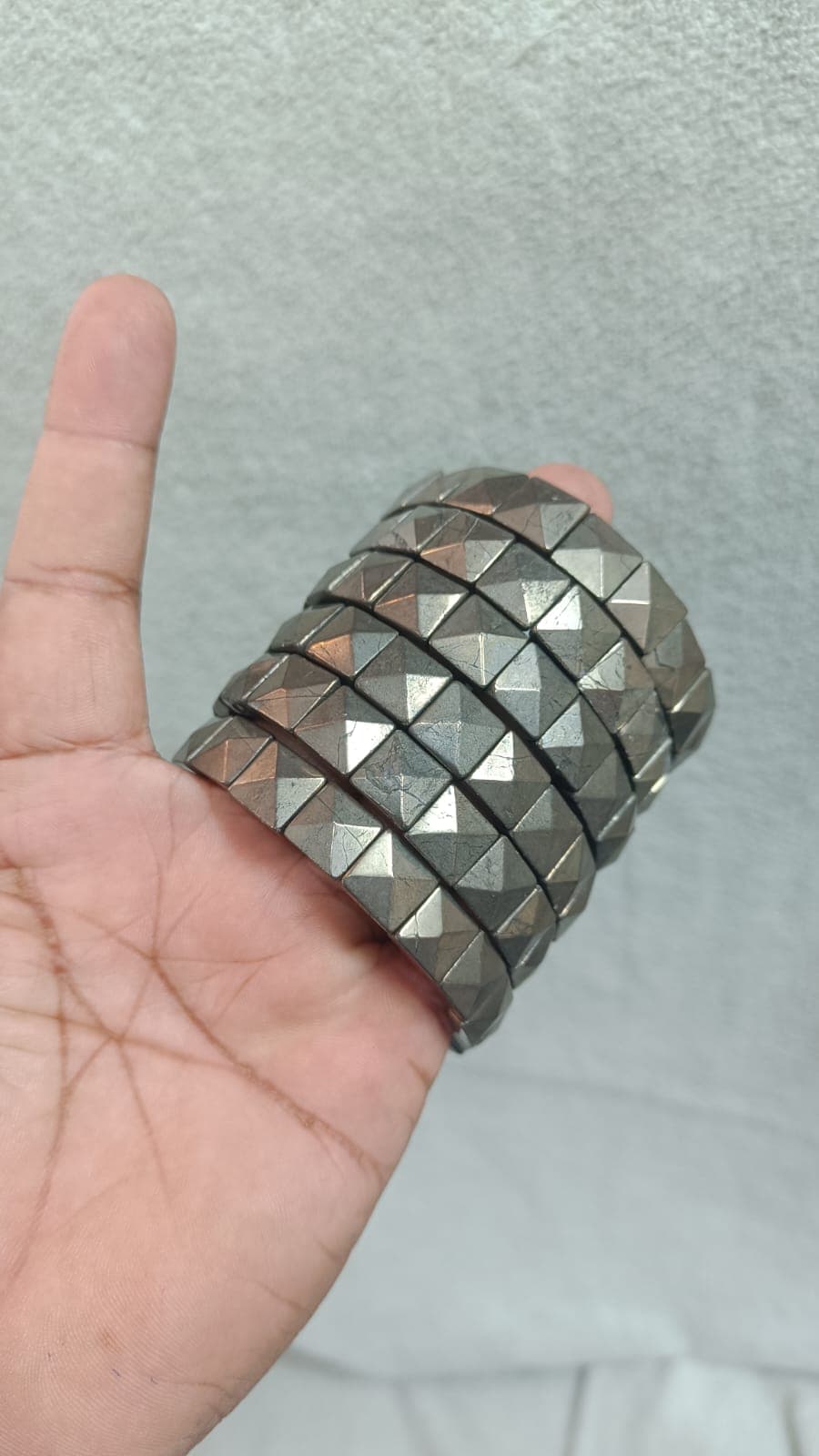 Pyrite Pyramid-Cut Bracelet