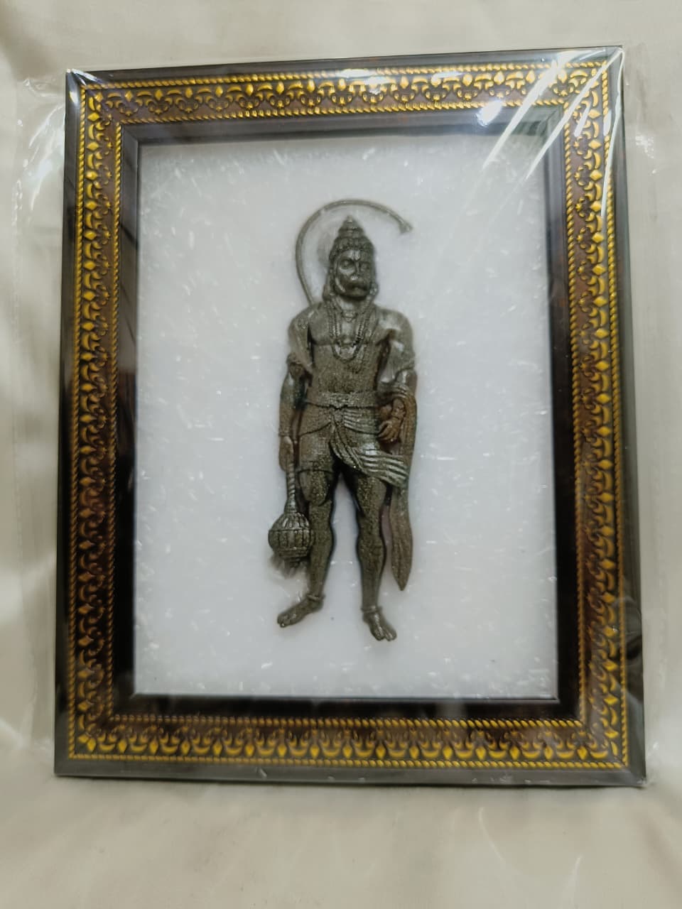 Hanuman Ji Crystal Relief Frame