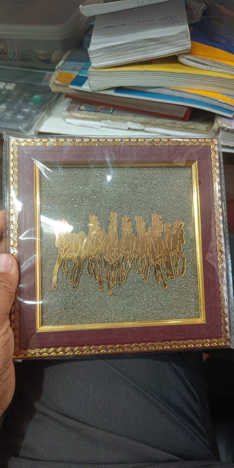 Seven Horses Vastu Crystal Frame