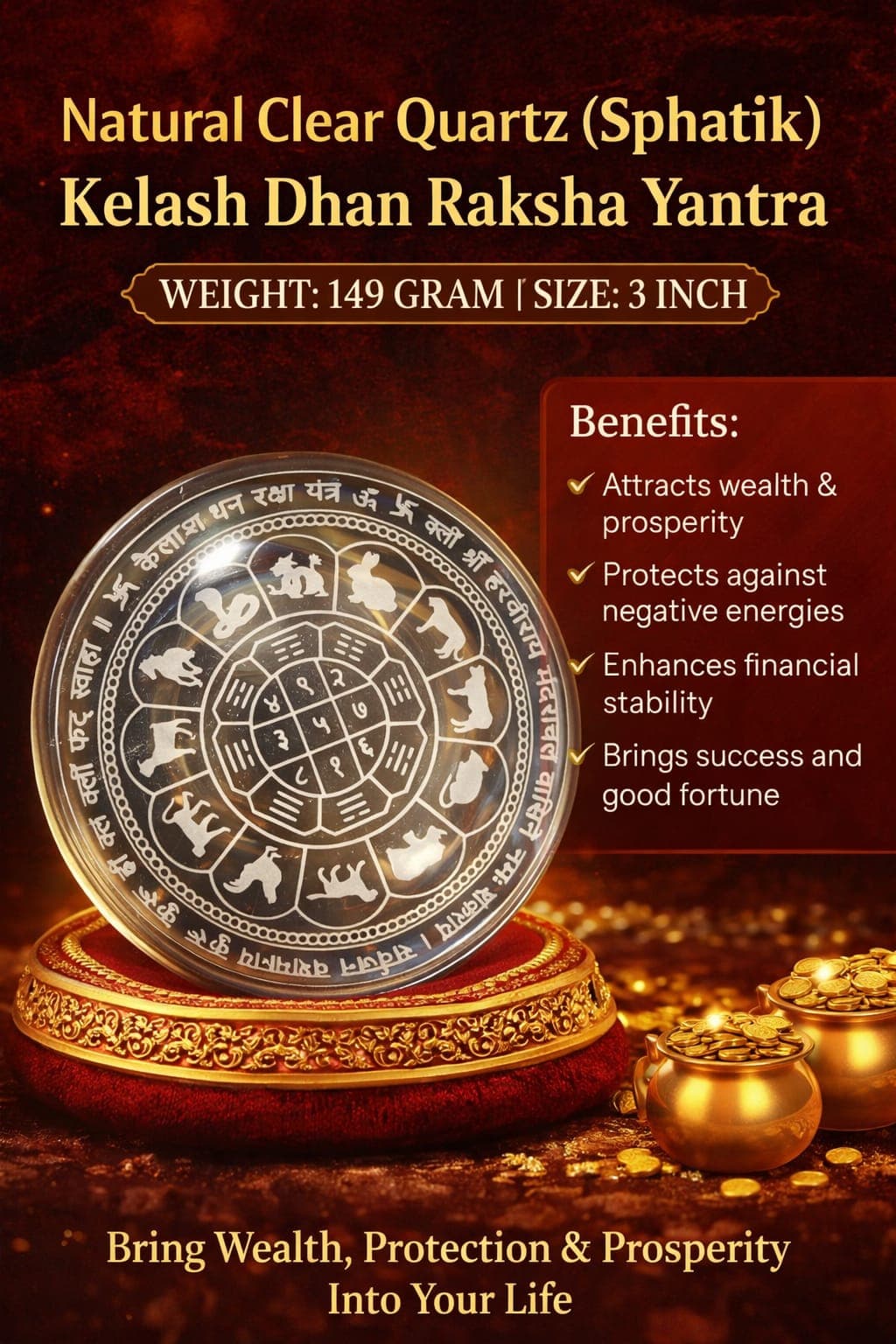 Sphatik Kelash Dhan Raksha Yantra