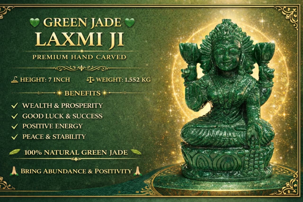 Green Jade Laxmi Ji Statue