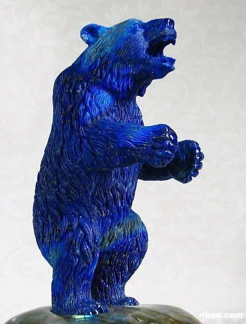 Lapis Lazuli Bear Crystal Carving