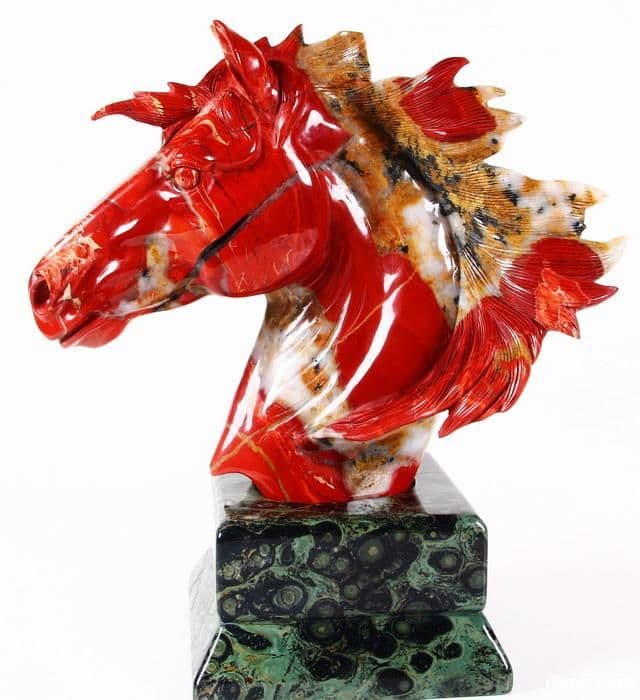 Red Jasper Horse Head Sculpture